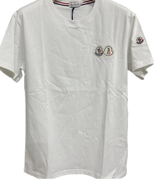 Moncler double logo tee white