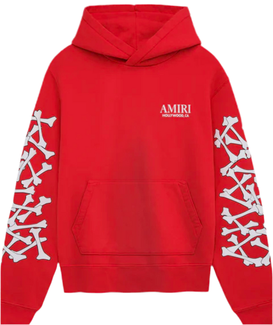 AMIRI RED BONES STACKED HOODIE