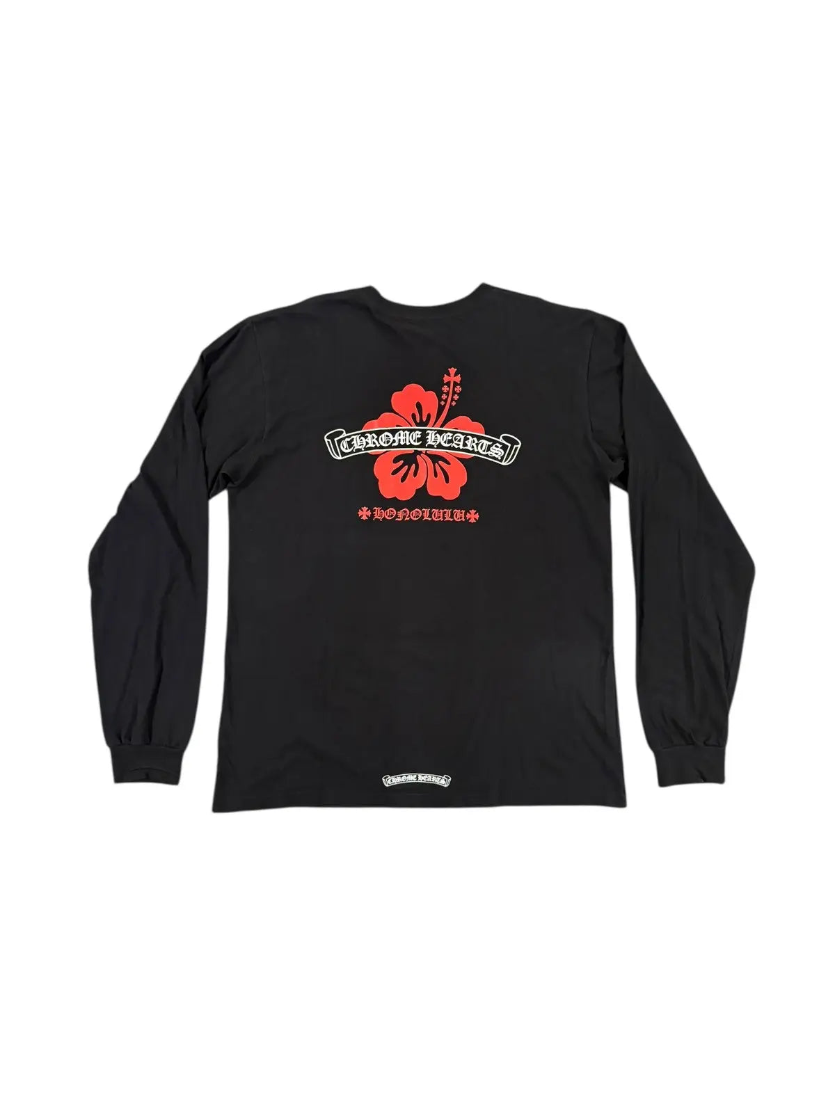 Honolulu State Flower Pocket LS Tee Black/ Red