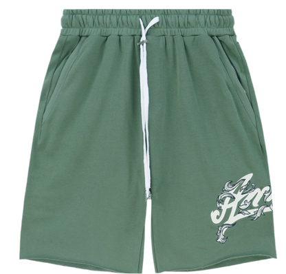 AMIRI GREEN SHORTS FILIGREE LOGO