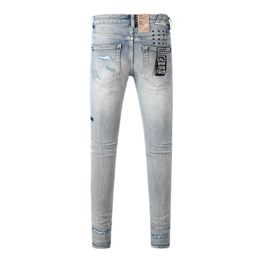 KSUBI
Men's Cross Embroidered Trashed Chitch Jeans