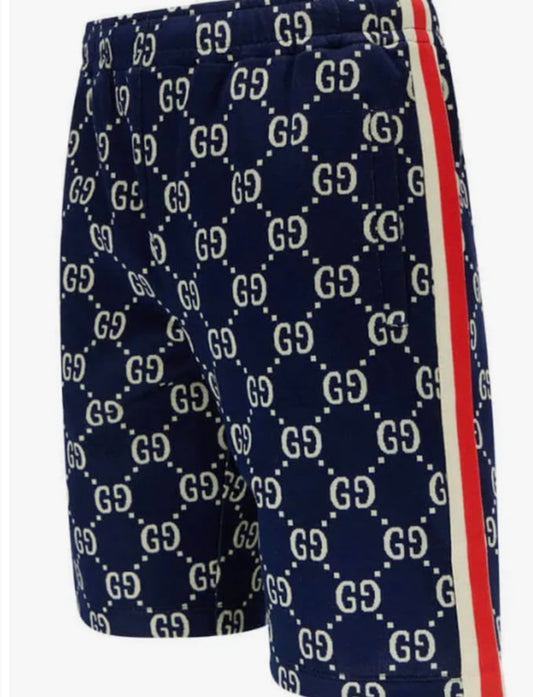 Gucci GG Jacquard Shorts Blue/Ivory