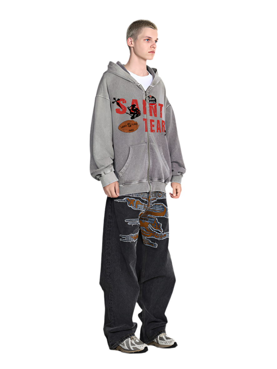 cSaint Michael x Saint tears Gray vintage zip up jacket