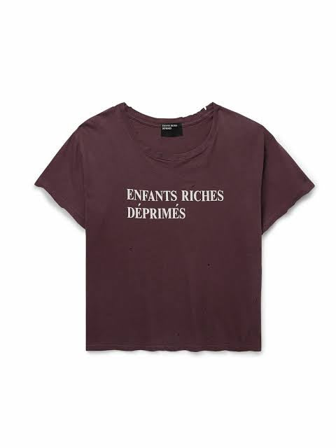 Enfants Riches Déprimés Classic Logo T-Shirt in "Mud Red