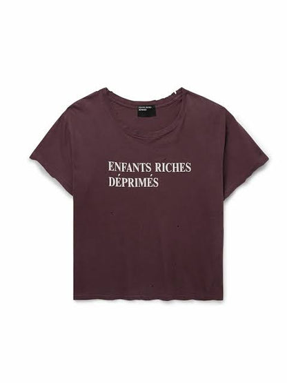 Enfants Riches Déprimés Classic Logo T-Shirt in "Mud Red