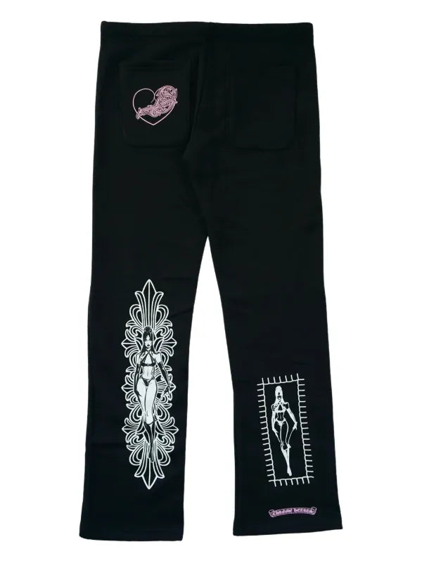 Chrome Hearts Deadly Doll graphic track pants