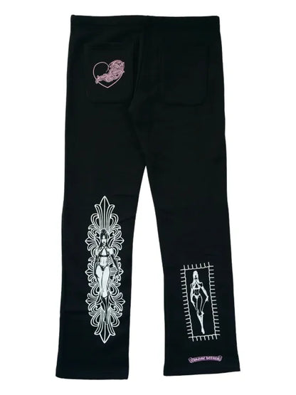 Chrome Hearts Deadly Doll graphic track pants