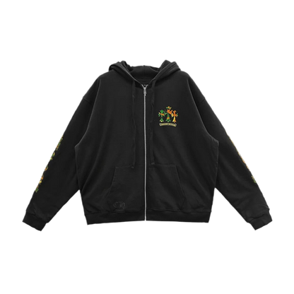 Chrome Hearts Black Camo Triple Cross Horseshoe Zip Hoodie