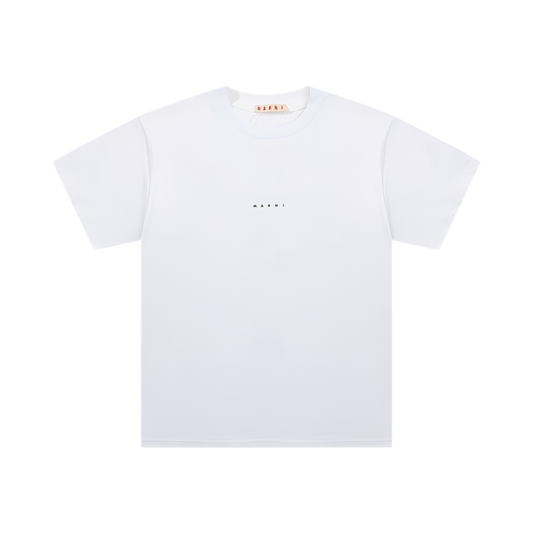 White organic cotton T-shirt with Mini logo Marni