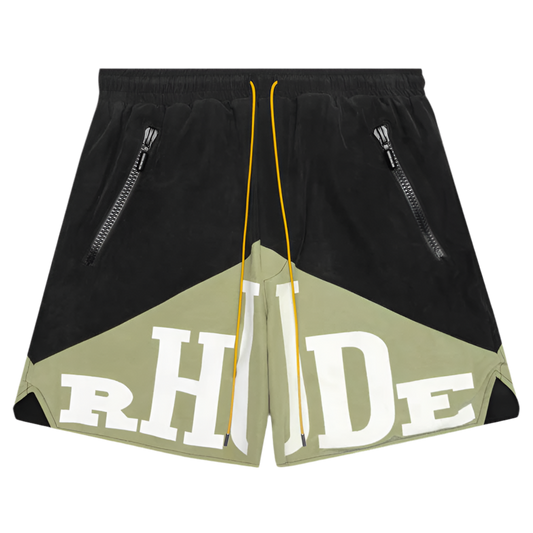 RHUDE
YACHTING SHORTS - BLACK/GREEN