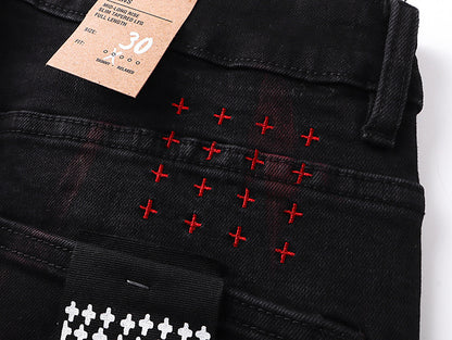 Ksubi Van Winkle Acid Wash Skinny Jeans "Refrakt Red"