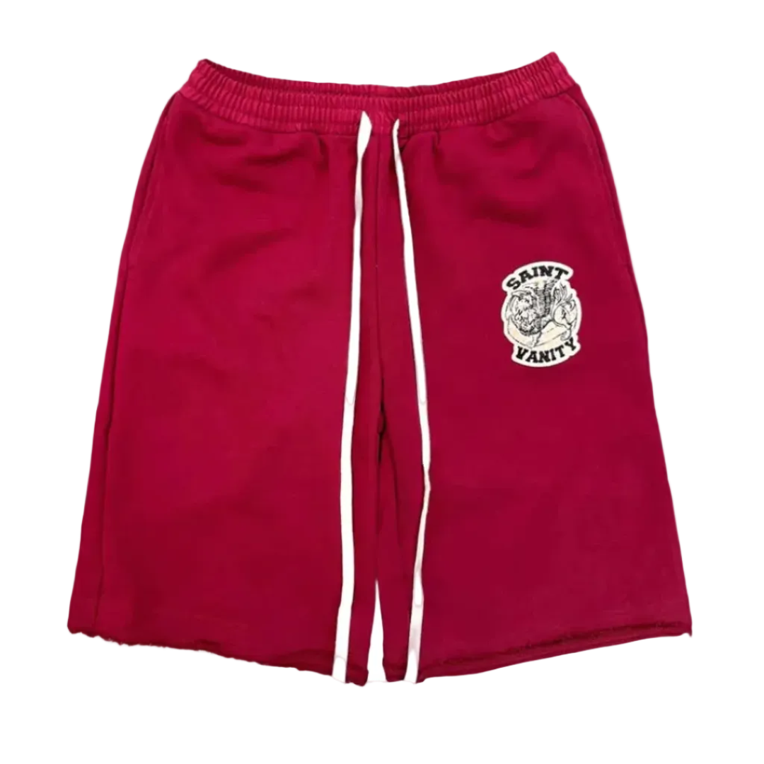 Saint Vanity Crimson Uniform Shorts Red