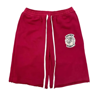 Saint Vanity Crimson Uniform Shorts Red