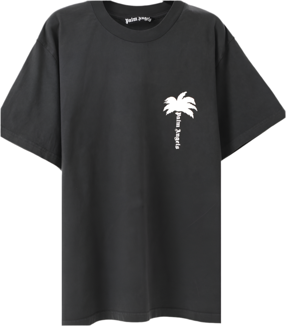 Palm Angels Palm tree-print cotton tee Vintage Grey