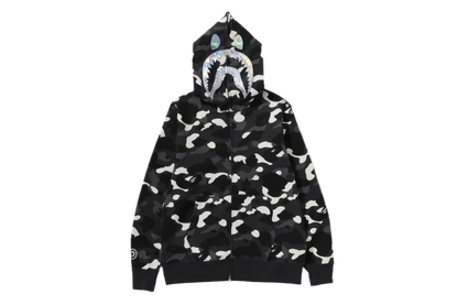 A BATHING APE MEN
SWEATSHIRT
CITY CAMO SHARK FULL ZIP HOODIE MENS BLACK