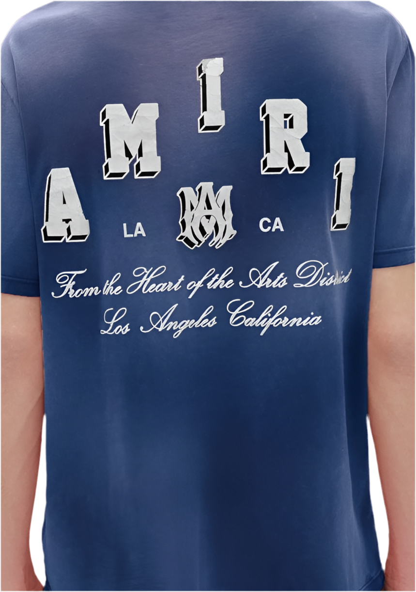 Amiri VINTAGE COLLEGIATE TEE – BLUE