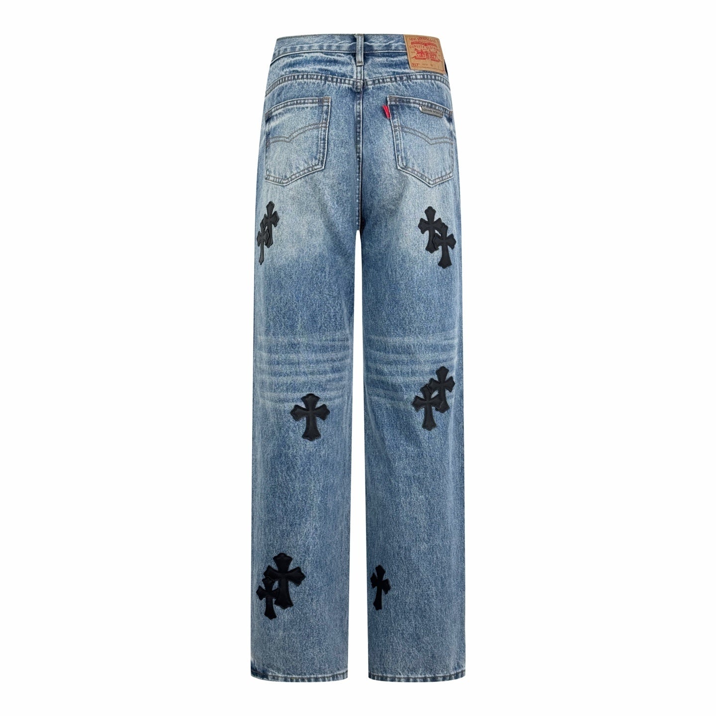 Chrome Heart Blue Denim Jeans with Cross