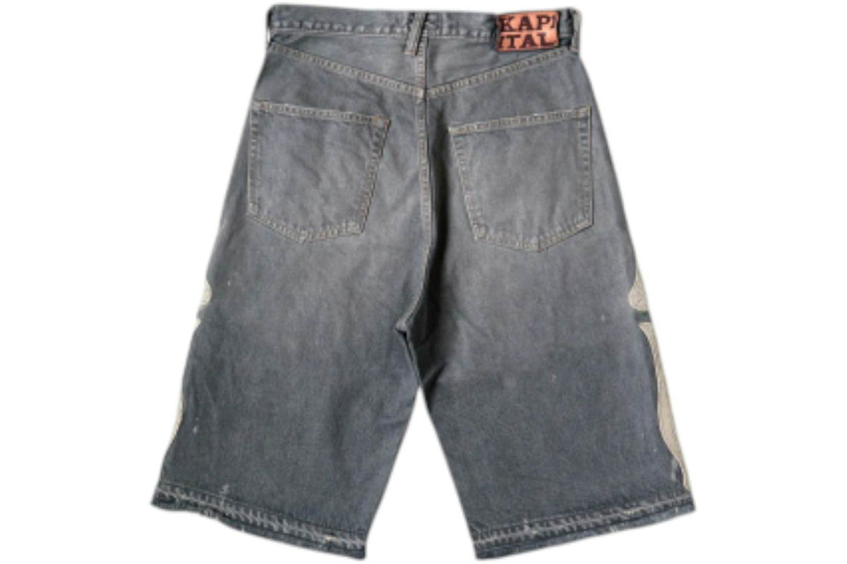 Kapital 14 Oz Denim 5P Bone Embroidery Shorts
Black