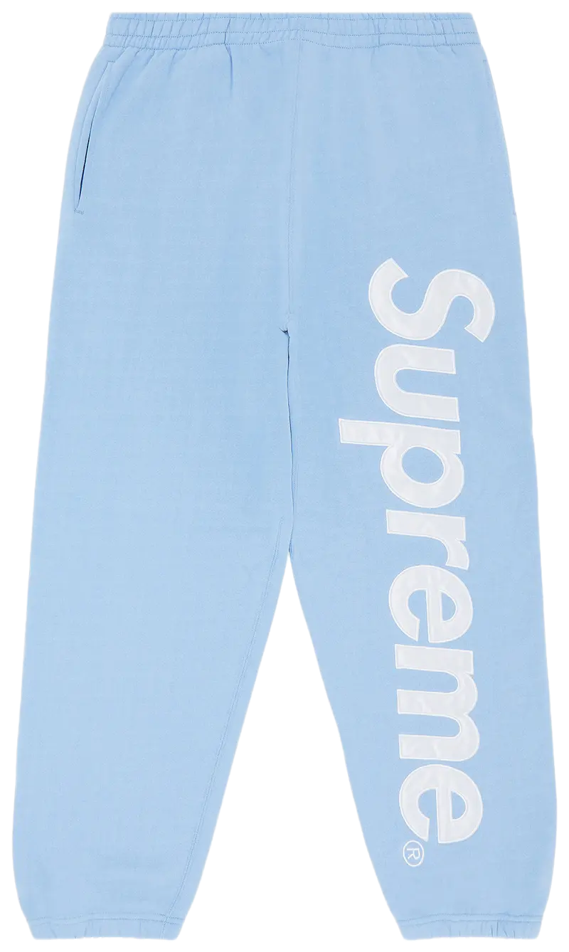 Supreme Satin Appliqué Sweatpant 'Light Blue'