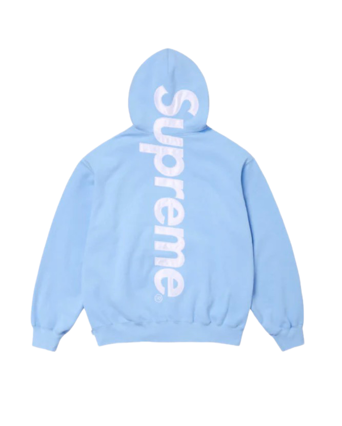 Supreme Satin Appliqué Hoodie 'Light Blue'
