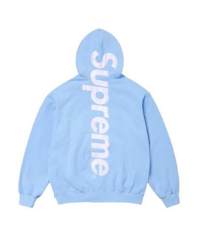 Supreme Satin Appliqué Hoodie 'Light Blue'