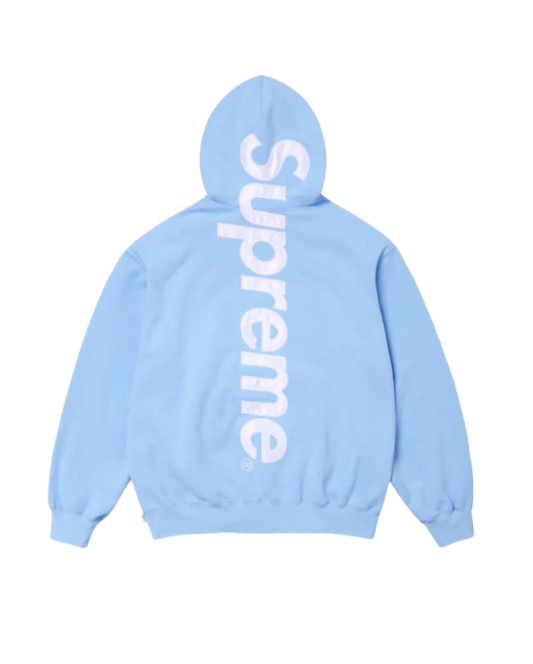Supreme Satin Appliqué Hoodie 'Light Blue'