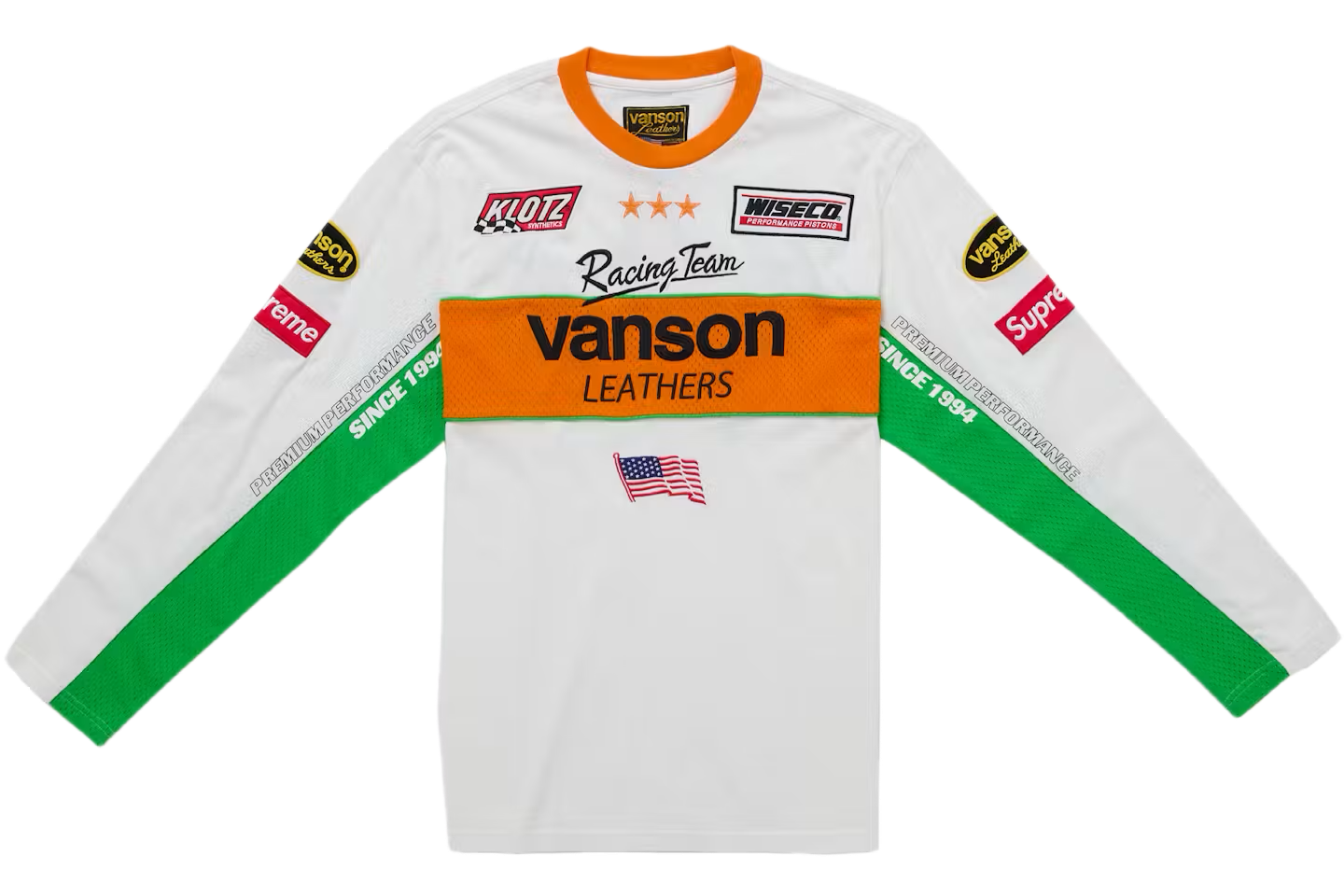 Supreme Vanson Leathers L/S Top
White