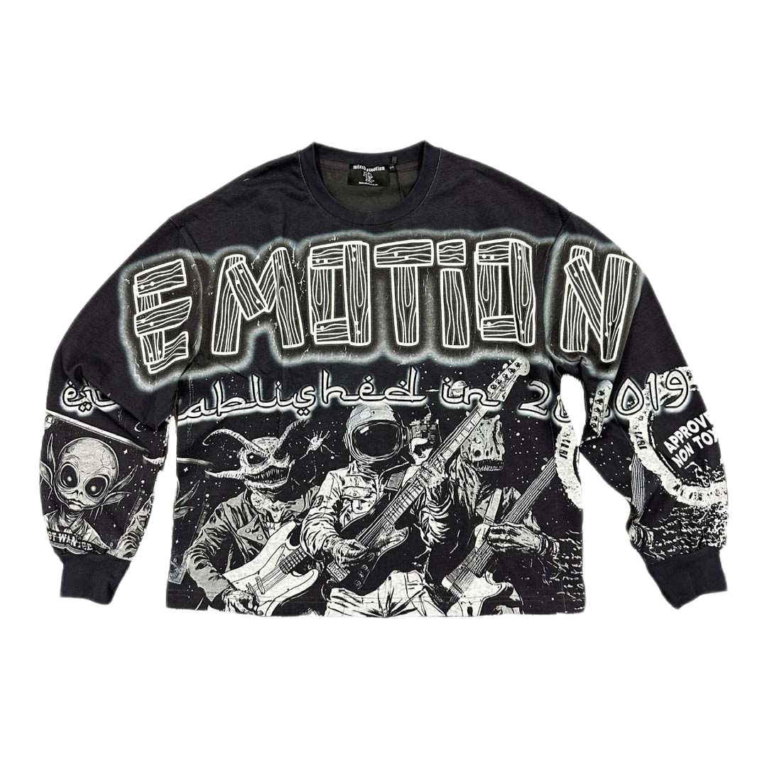 Mixed Emotions Astro Long Sleeve Black Tee