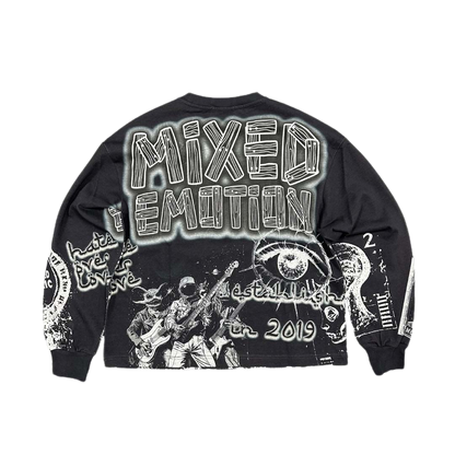 Mixed Emotions Astro Long Sleeve Black Tee