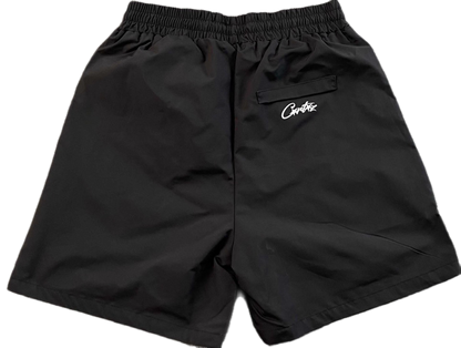 Corteiz Mesh Shorts Diagonal Logo Black