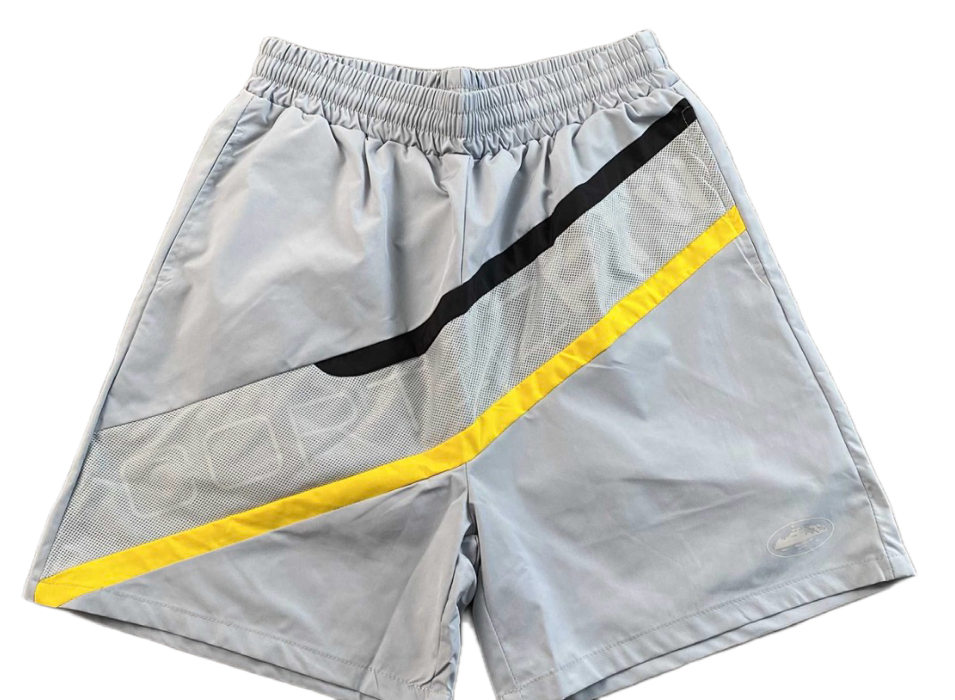 Corteiz Mesh Shorts Diagonal Logo Grey