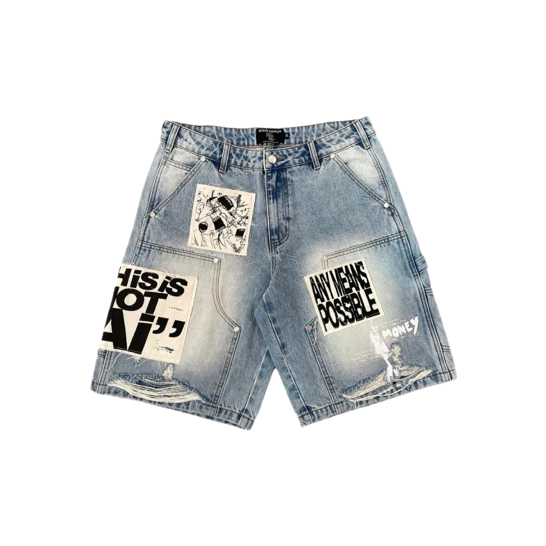 MIXED EMOTION| DENIM SHORTS BLUE