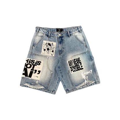 MIXED EMOTION| DENIM SHORTS BLUE