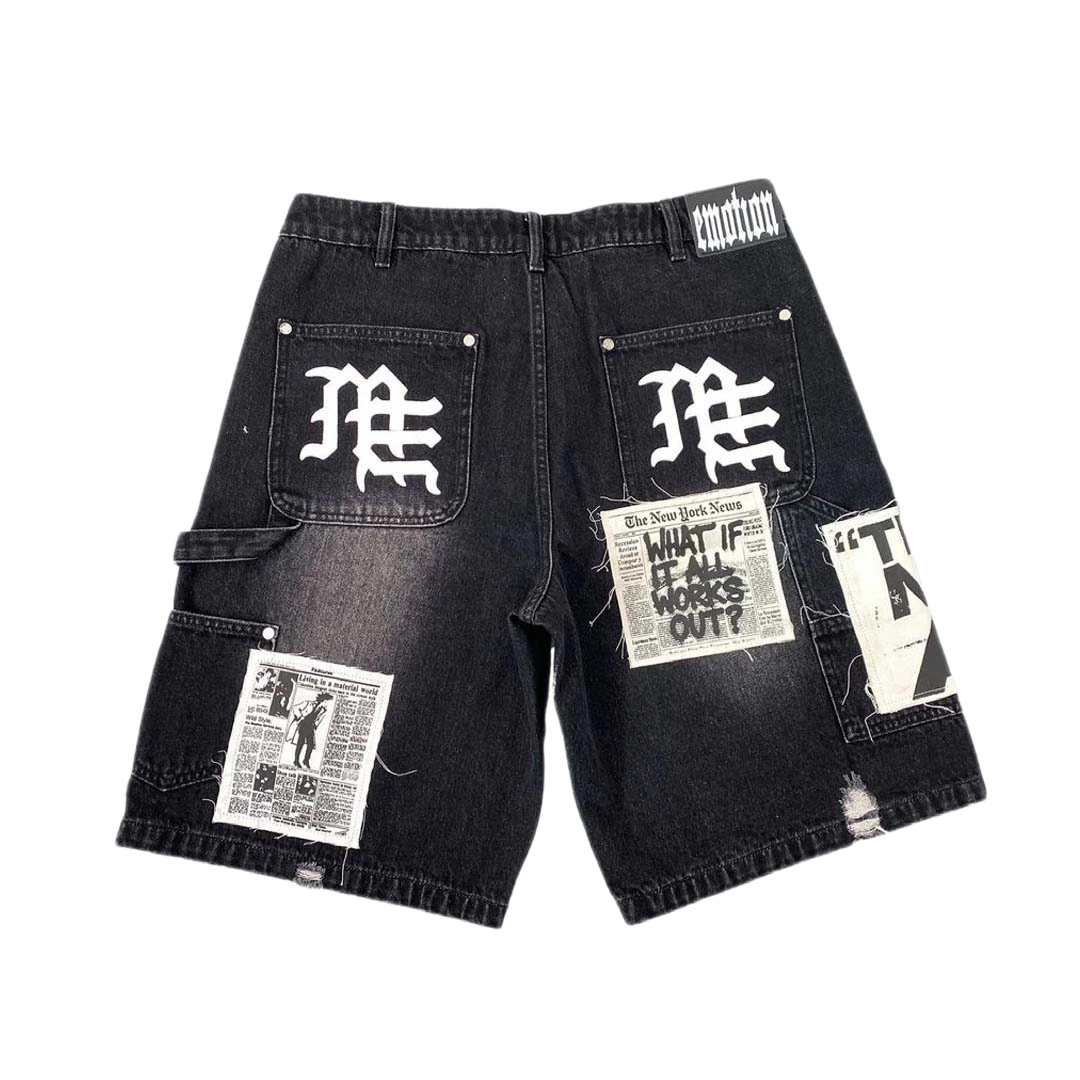Mixed Emotions Denim Shorts Black