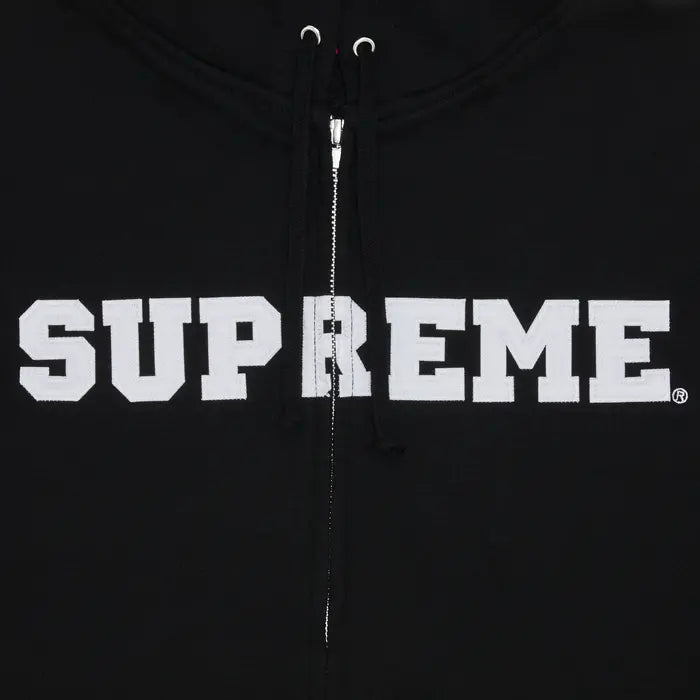 Supreme Collegiate Appliqué Zip Up Hooded Sweatshirt 'Black'