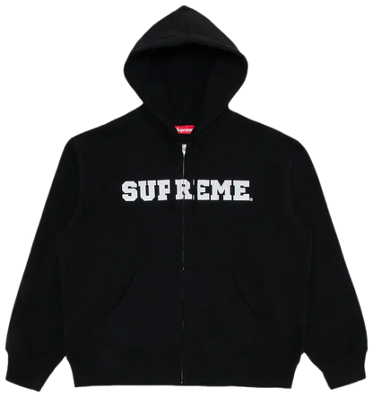 Supreme Collegiate Appliqué Zip Up Hooded Sweatshirt 'Black'