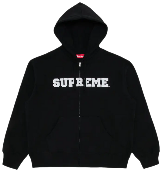 Supreme Collegiate Appliqué Zip Up Hooded Sweatshirt 'Black'