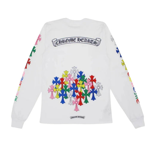 Chrome Hearts Multi Color Cross Cemetery L/S T-shirt
White