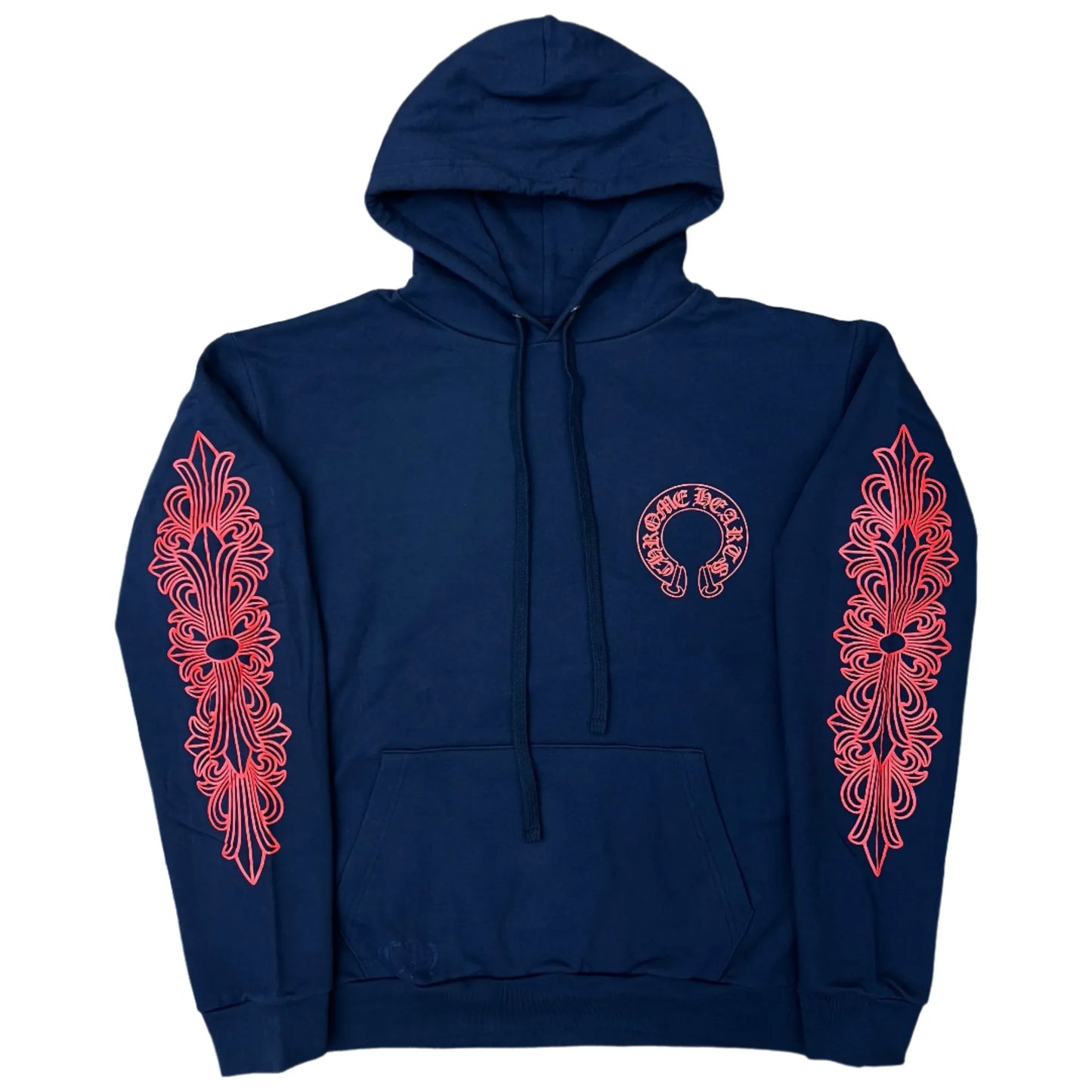Chrome Hearts Horseshoe Floral Hoodie 'Navy/Red'