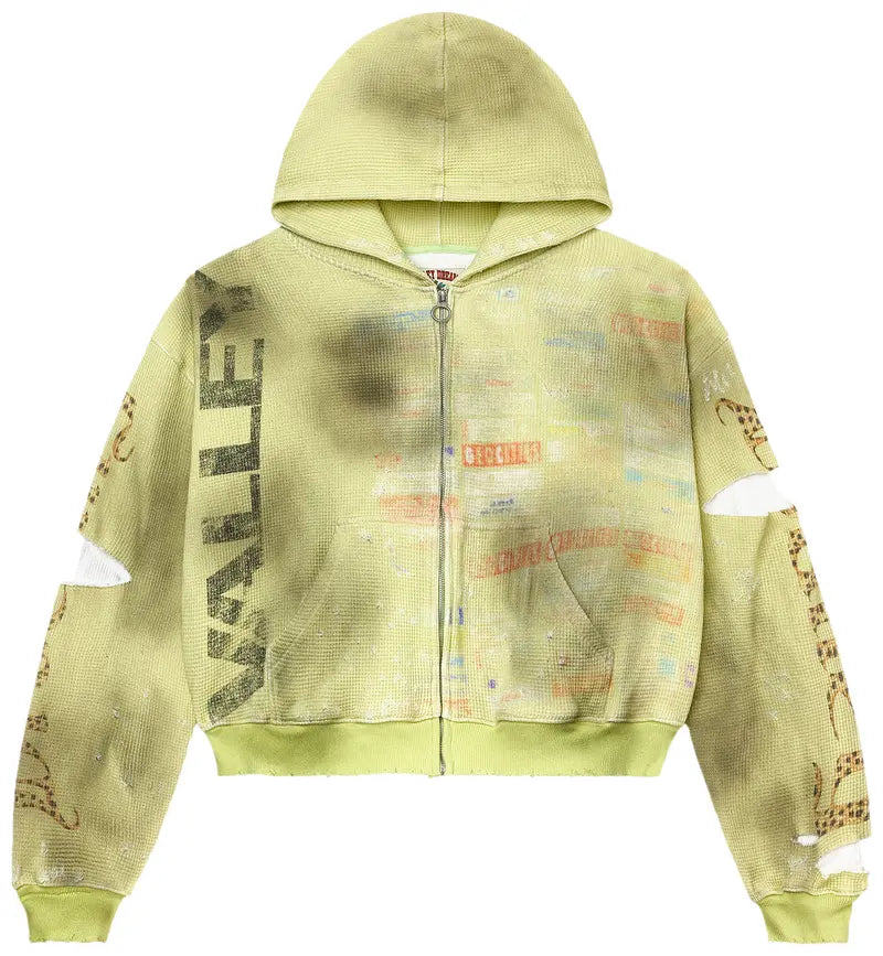 GLITCH ZIP UP [HACK GREEN]